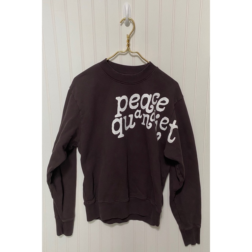 Museum of Peace & Quiet Brown Etched Pullover Sweatshirt Womens Size Small